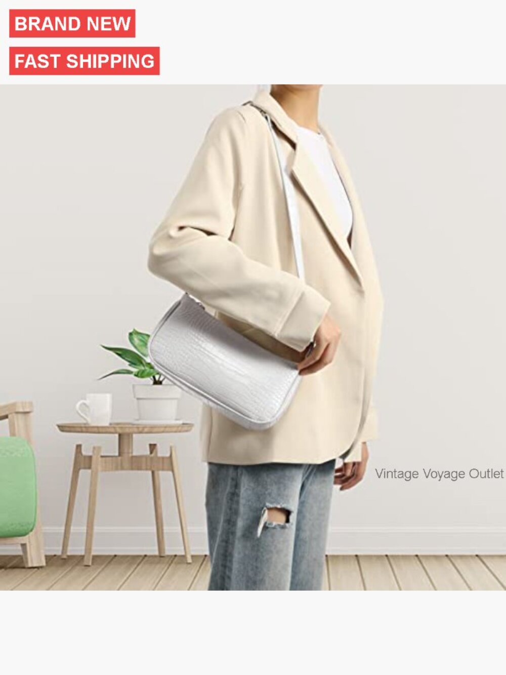 Small Retro Tote Handbag PU Leather Shoulder Bag Clutch Purse - Picture 4 of 7